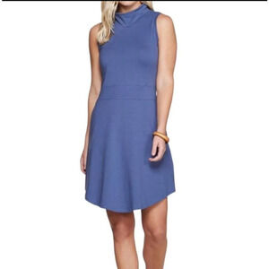 Toad & Co Summerdance Sleeveless Dress Blue Organic Cotton active outdoors L